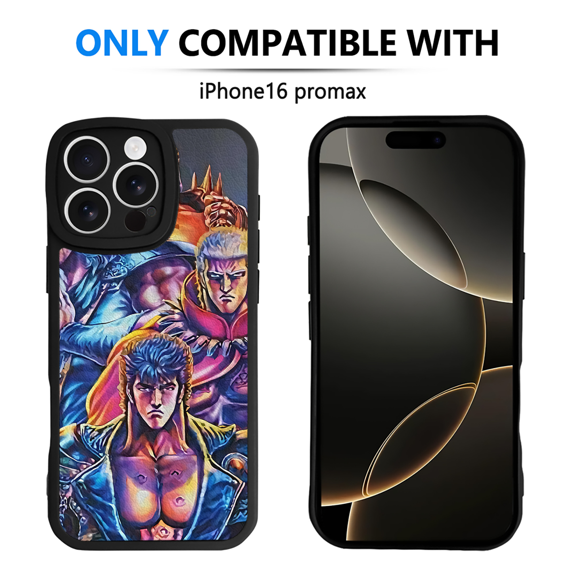 （画像用） 北斗の拳 Fist of the North Star 【iPhone 16シリーズ対応】シリコンスマホケース（レザー調） 材質：シリコン